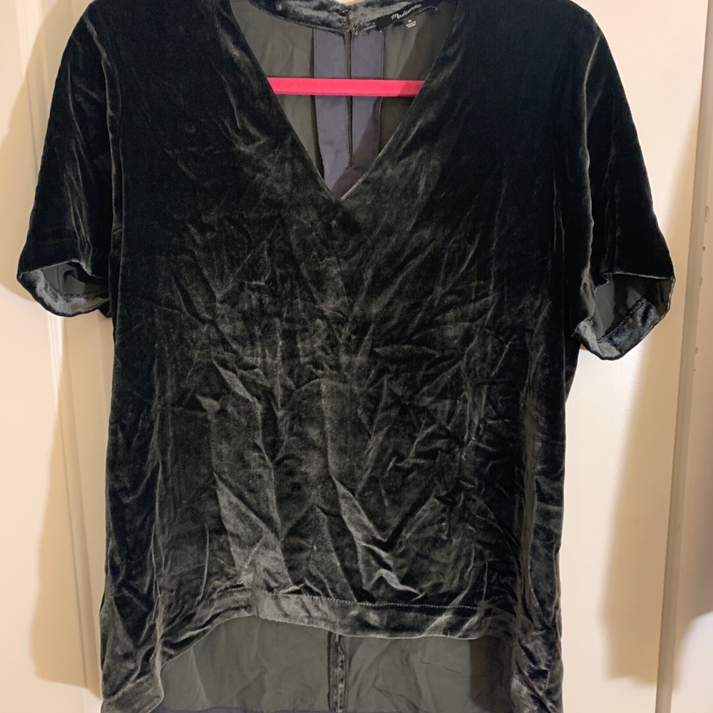 Madewell choker Collar velvet tee Palm